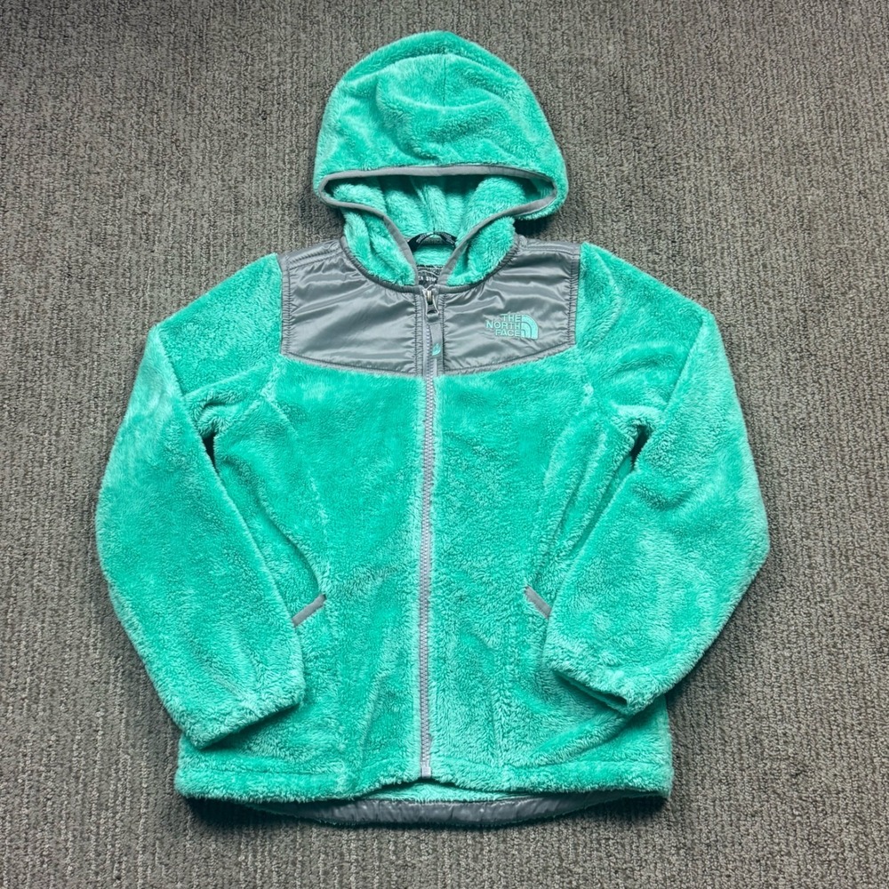 The North Face Oso Hoodie Full Zip Fleece Jacket Girls S 7/8 Green